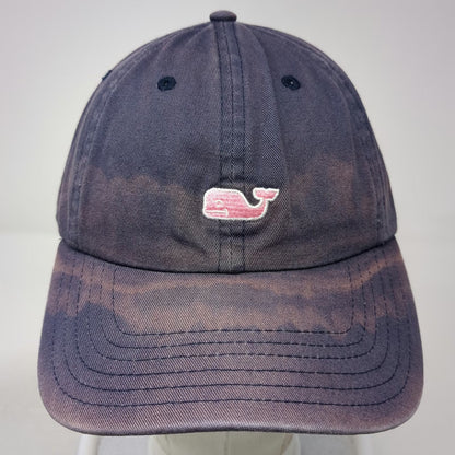 Vineyard Vines Baseball Cap Blue One Size Leather Strapback Hat Whale Logo