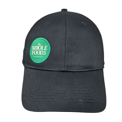 Whole Foods Market Patch Strapback Hat Black OSFM Adjustable 6 Panel