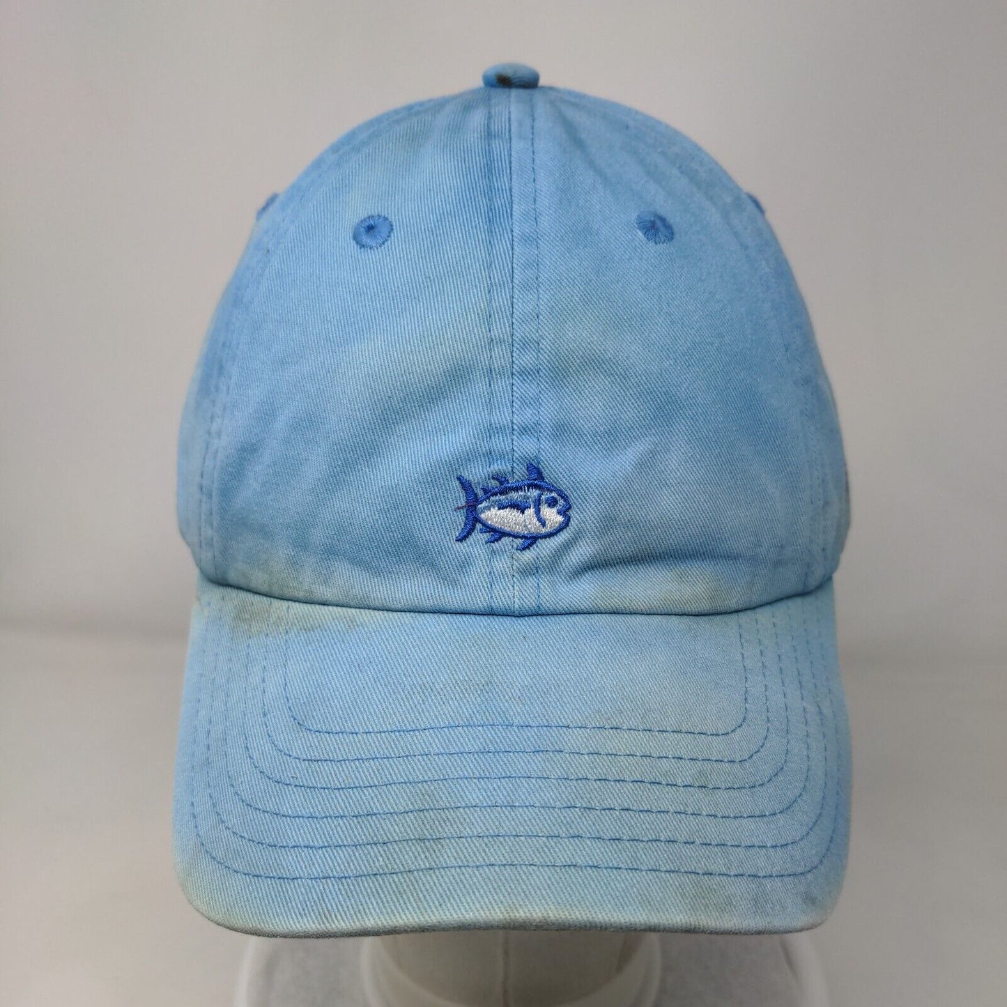 Southern Tide Slideback Hat Blue One Size Embroidered Fish 6 Panel