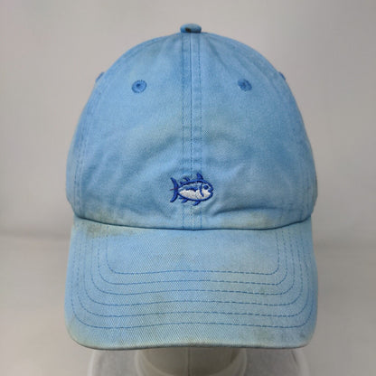 Southern Tide Slideback Hat Blue One Size Embroidered Fish 6 Panel