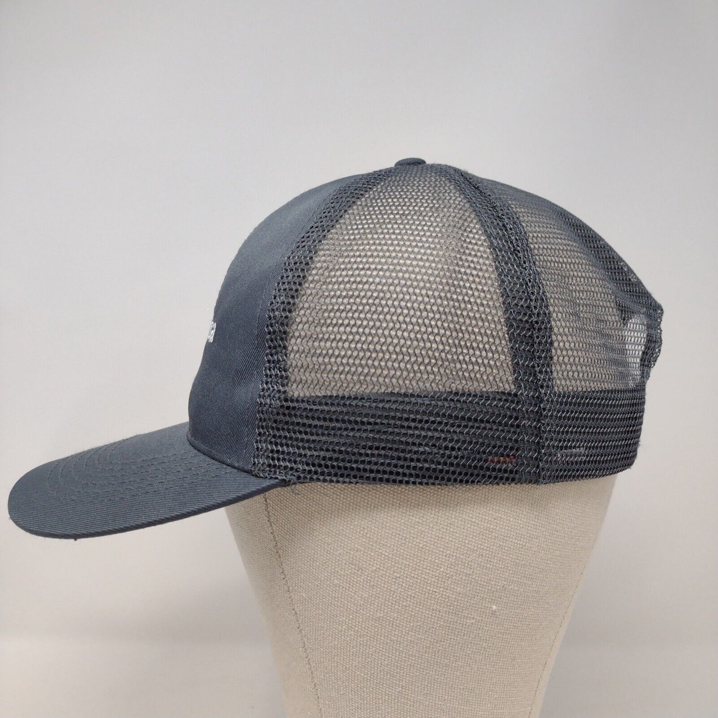 One America Financial Snapback Trucker Hat Gray OSFA Mesh Back Solid
