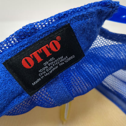 OTTO Trucker Hat White Blue Red One Size Hot Dog Graphic Foam Mesh Snapback