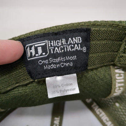 Highland Tactical Baseball Cap Green One Size Mesh Back American Flag Hat
