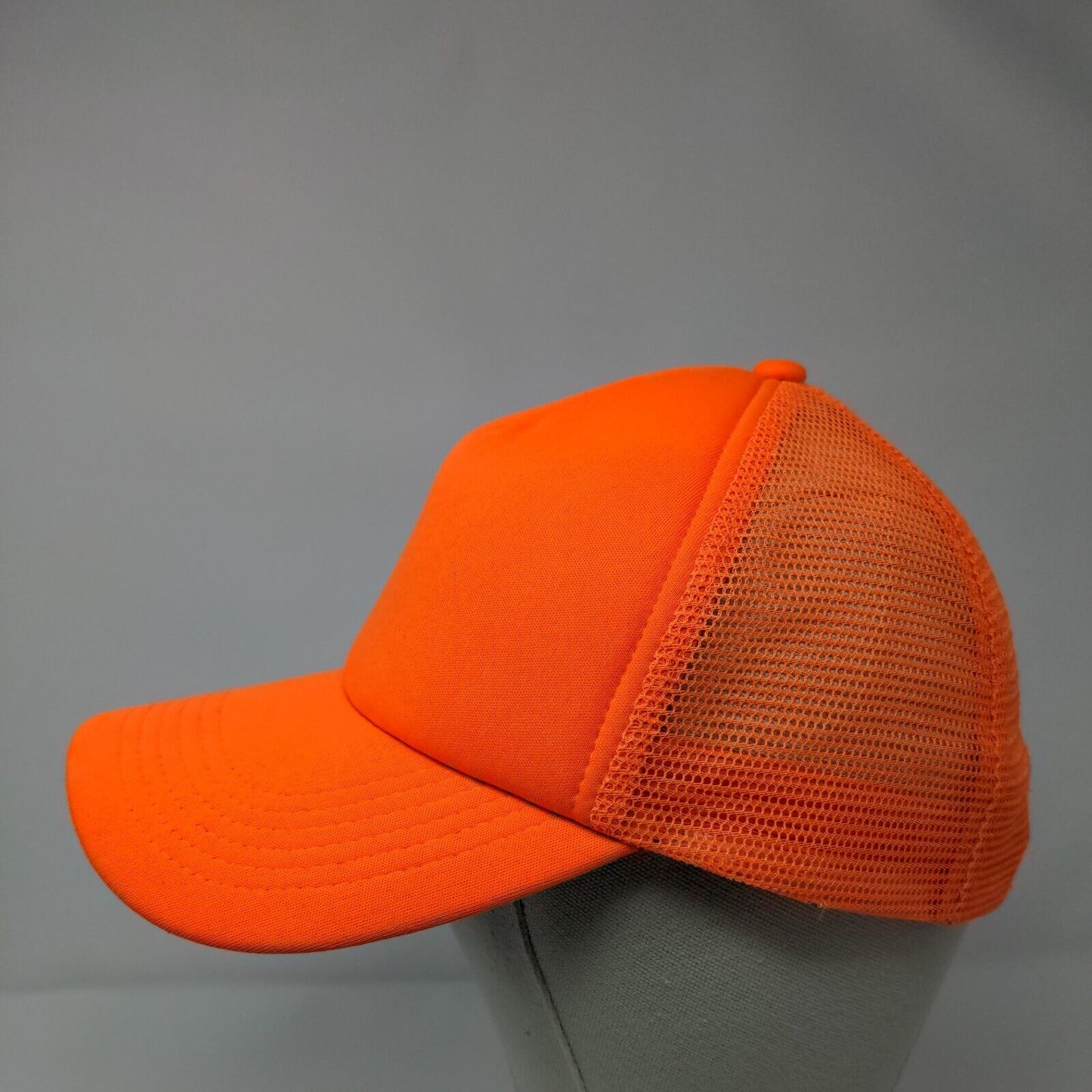 George Snapback Mesh Back Trucker Hat Orange One Size Solid Blank