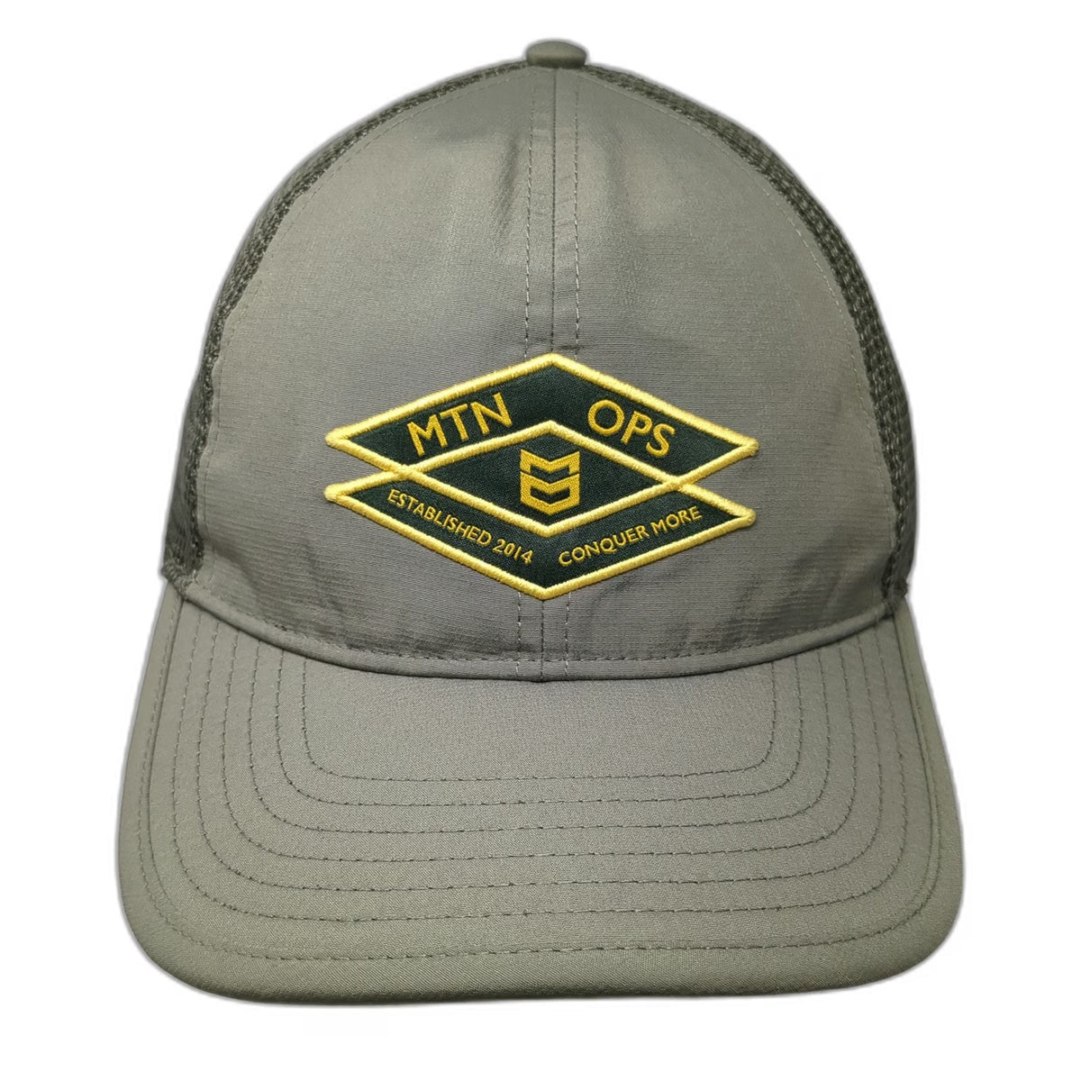 MTN OPS Baseball Cap Green One Size Snapback Mesh Back Hat Conquer More Est 2014