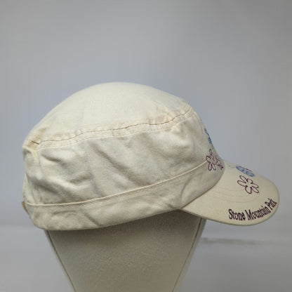 Stone Mountain Park Army Cap Beige OSFM Strapback Floral Butterfly Flower Hat