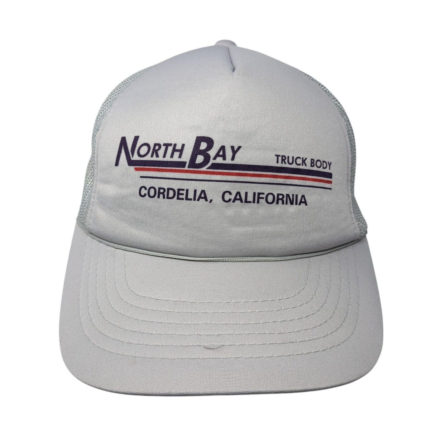 North Bay Truck Body Snapback Rope Trucker Hat Gray One Size Mesh Back