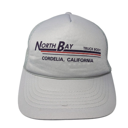 North Bay Truck Body Snapback Rope Trucker Hat Gray One Size Mesh Back