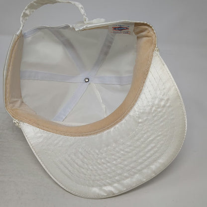 Nissin 5 Panel Hat White One Size Nissan Embroidered Rope Polyester Slideback
