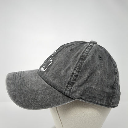 Idaho State Map Slideback Hat Gray One Size Adjustable Embroidered