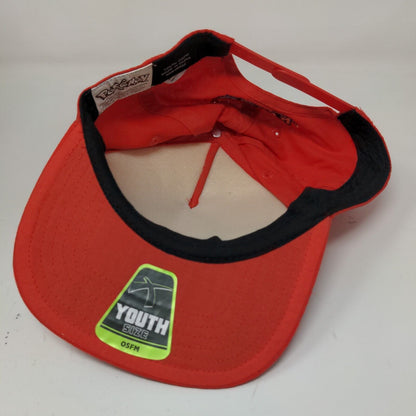 Pokemon Boy's Snapback Hat Red OSFM Embroidered Spell Out Logo Poke Ball