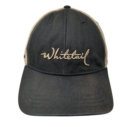 Whitetail Staff Strapback Mesh Back Hat Black One Size Adjustable Pukka