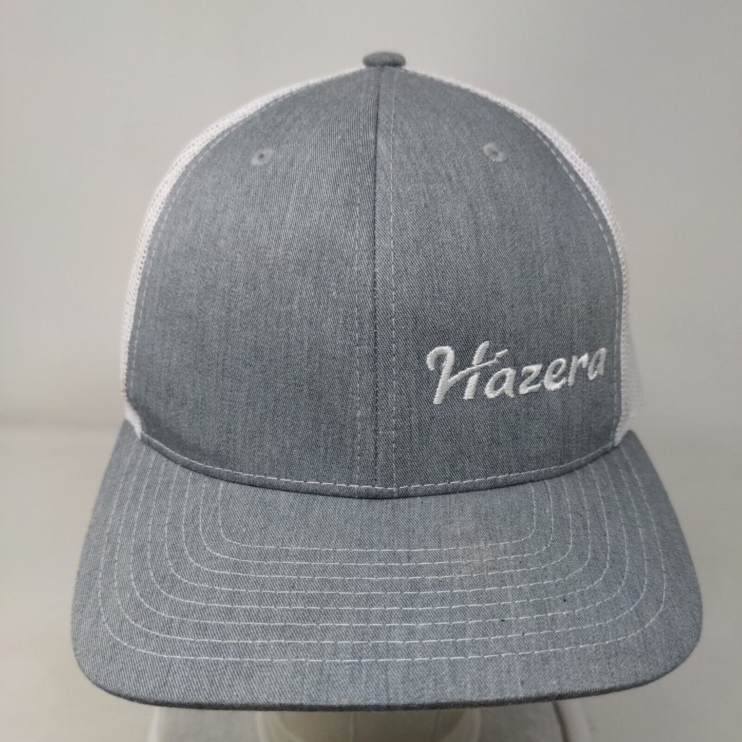 Hazera Snapback Mesh Back Trucker Hat Gray One Size Colorblock Richardson