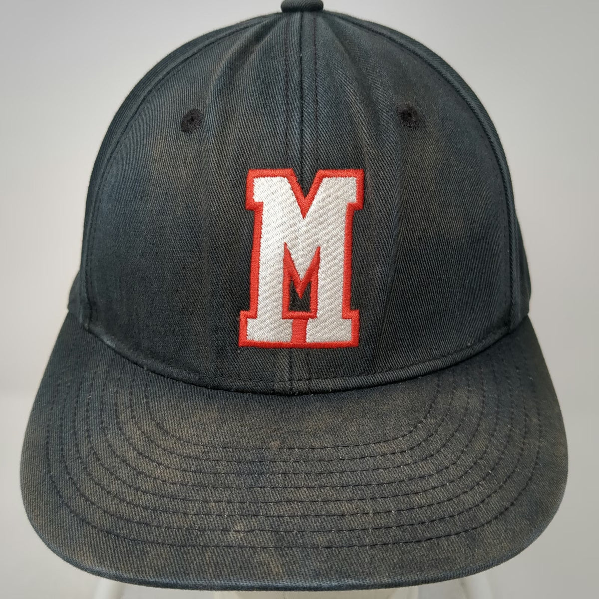 Champro Snapback Black XL Embroidered Letter M Gray Underbrim Sports Hat