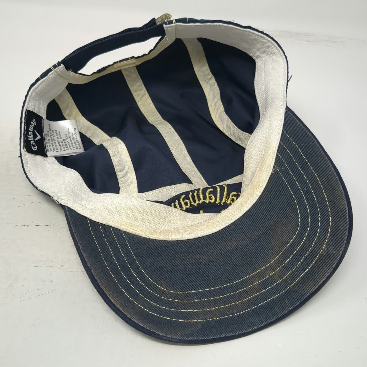 Callaway 5 Panel Blue One Size Polyester Contrast Stitching Adjustable Golf Hat