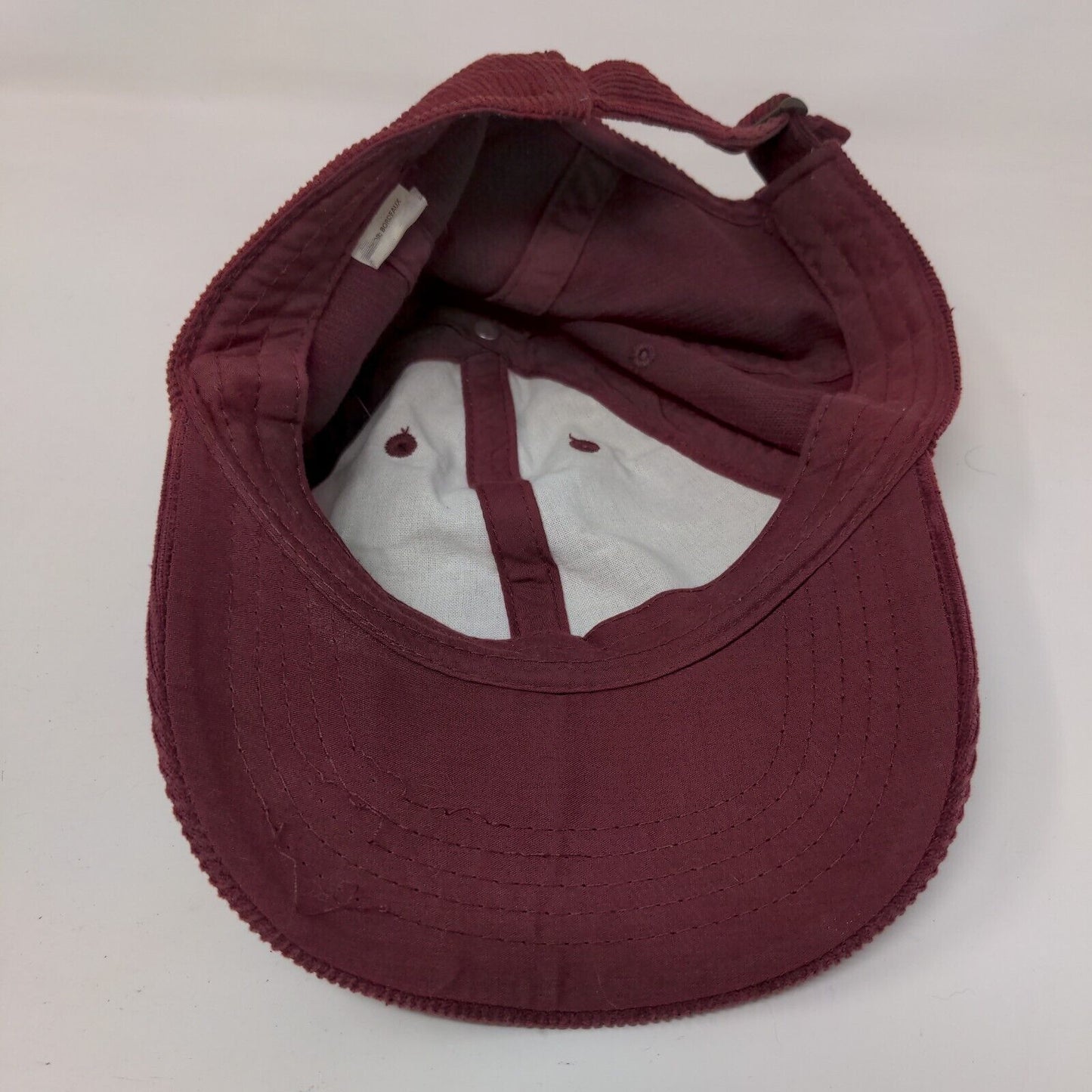 Unbranded Slideback Hat Red OSFM Adjustable Vented Holes Corduroy Blank