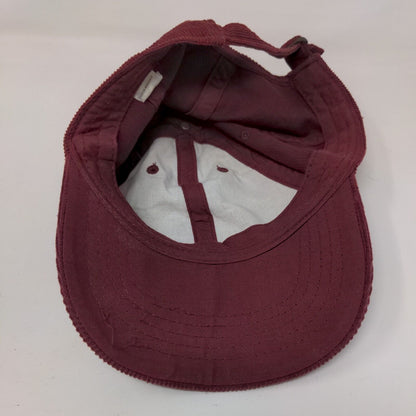 Unbranded Slideback Hat Red OSFM Adjustable Vented Holes Corduroy Blank