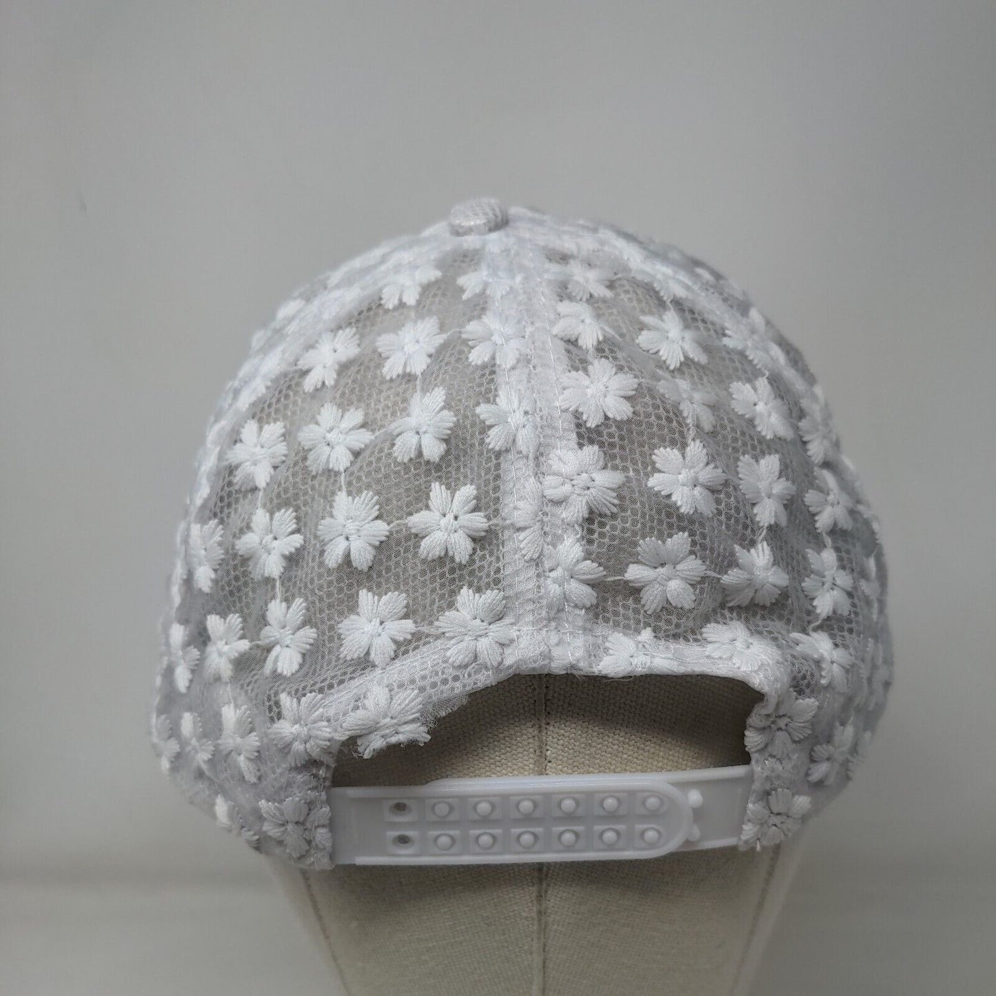 Unbranded Snapback Hat White One size Adjustable Floral Lace Trim Polyester