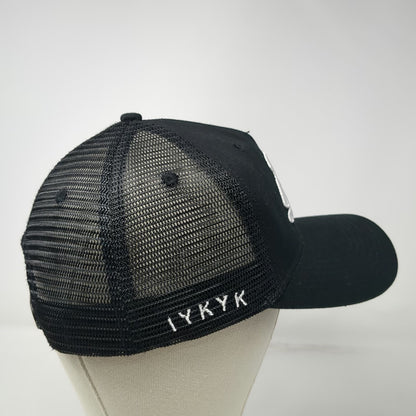 Dad Gang Trucker Hat Black One Size Mesh Snapback IYKYK Script Logo Embroidery