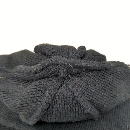 Zahrah Beanie Cap Black One Size Knitted Stretch Embroidered Acrylic