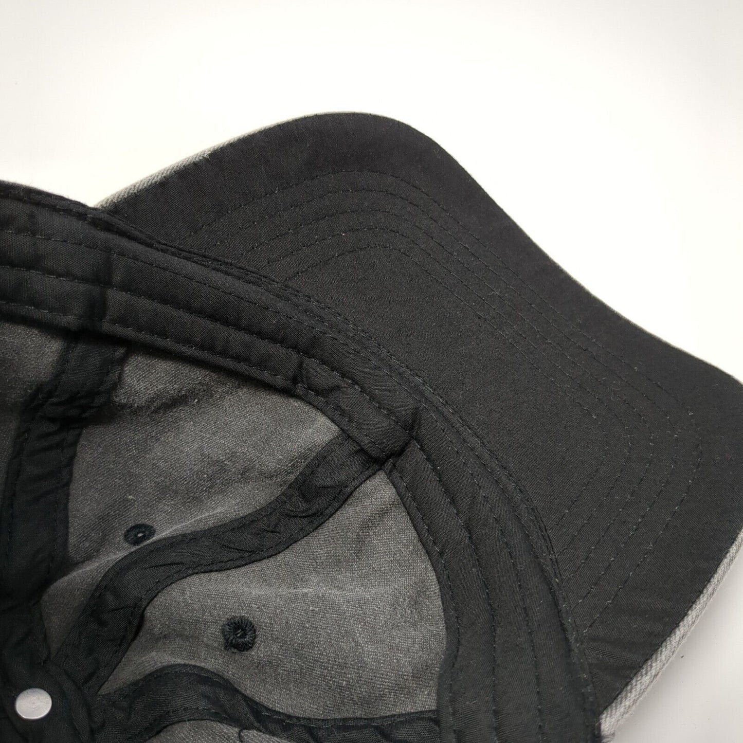 Unbranded Strapback Hat Gray One Size Solid 6 Panel Vent Holes Blank