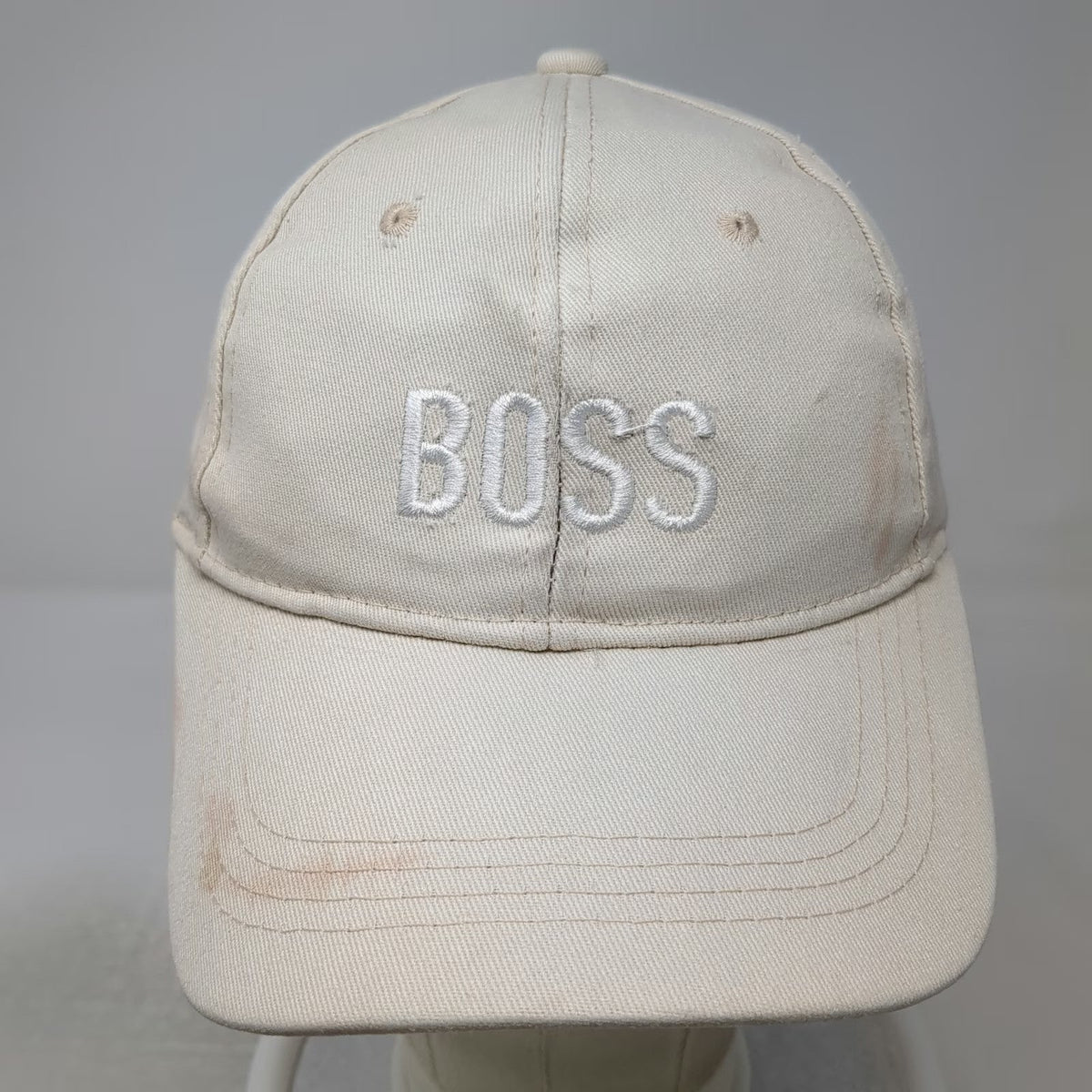 Marcus Adler Baseball Cap Beige One Size BOSS Embroidery Slideback Cotton Hat