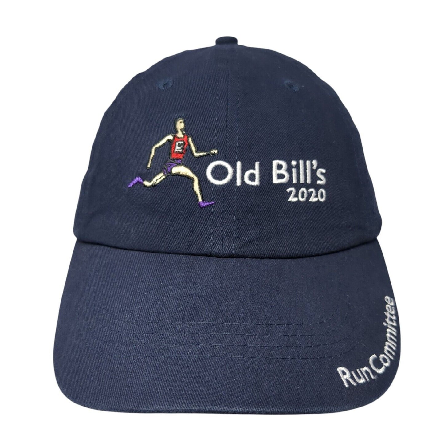 Old Bill's 2020 Run Committee Strapback Hat Blue One Size Adjustable Embroidered