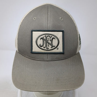 FN Herstal Trucker Hat Gray One Size Mesh Back US Flag Snapback Tactical Patch