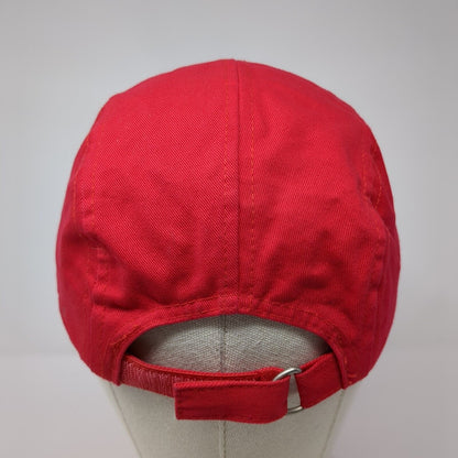 Ride Patch Strapback 5 Panel Hat Red OSFA Adjustable Rhinestone