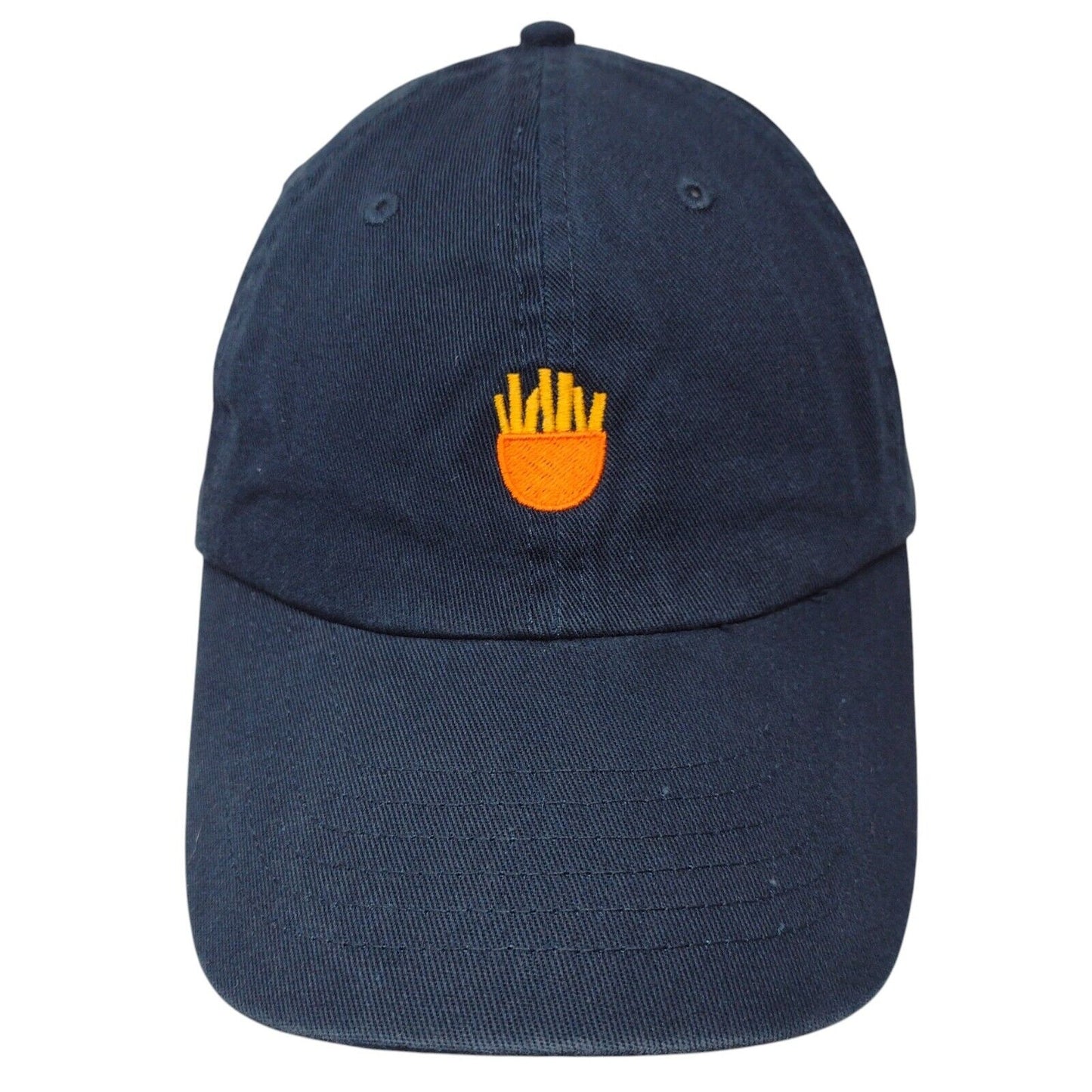 French Fries Slideback Hat Blue OSFA Adjustable Embroidered Vented Holes Cotton