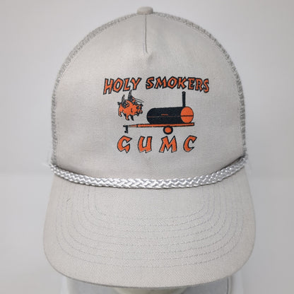 Holy Smokers GUMC Snapback Rope Trucker Hat Gray Mesh Back Cobra
