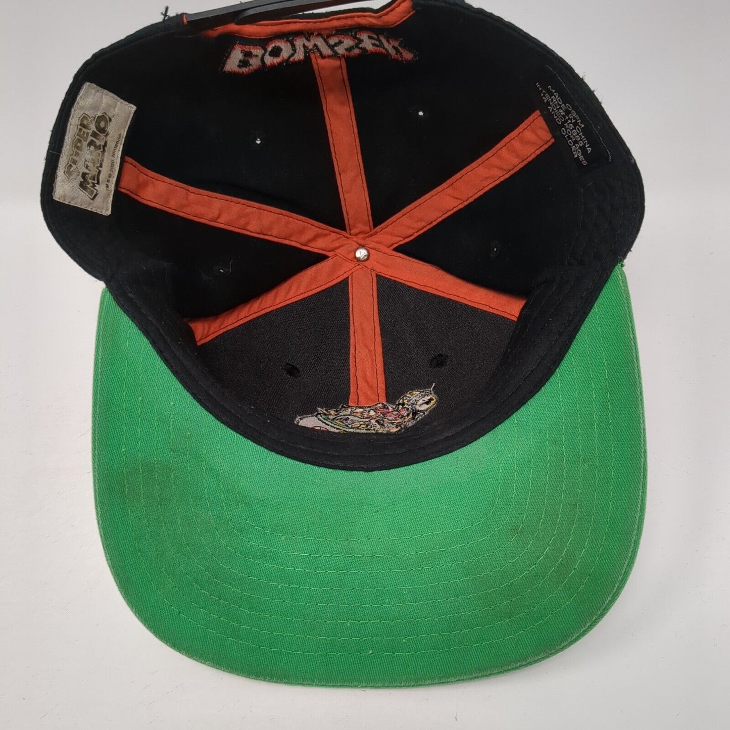 Bowser Snapback Hat Multi One Size Adjustable Colorblock Super Mario