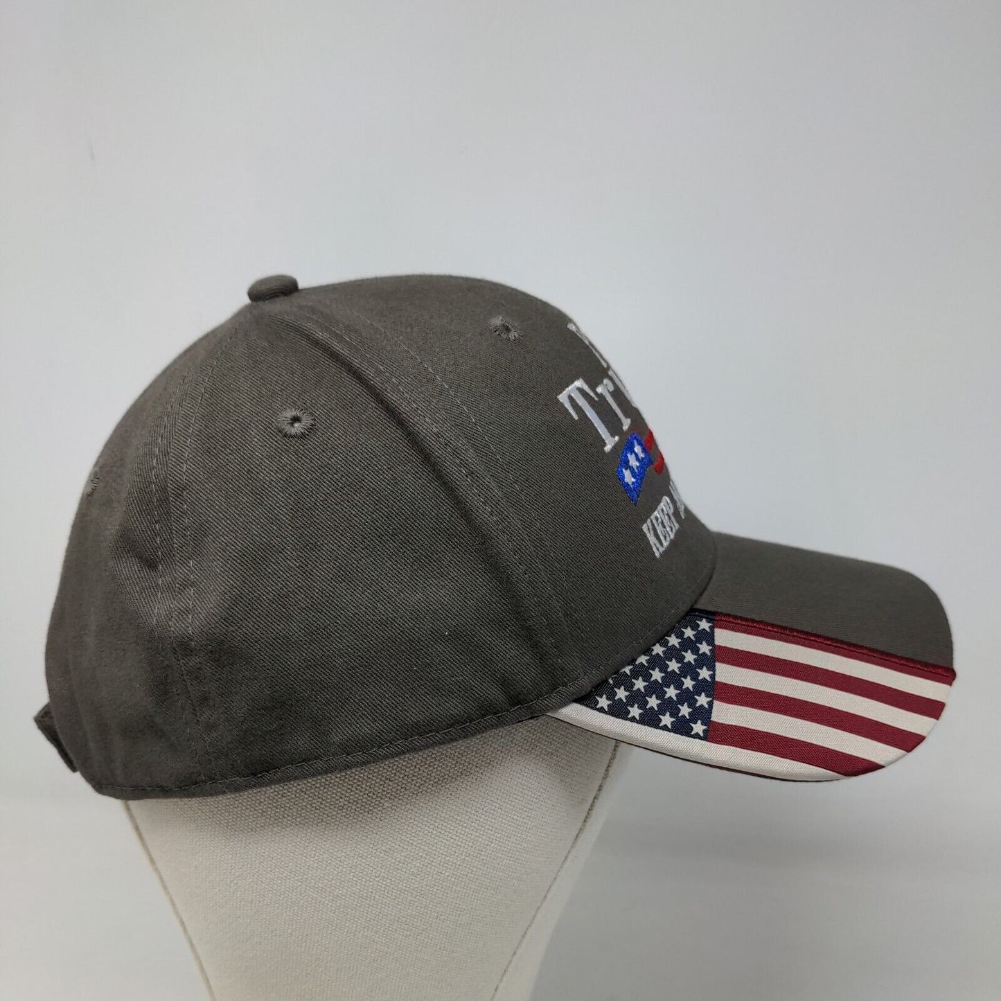 OC Sports Mens Strapback Hat Gray Size OSFM Embroidered 2020 Trump MAGA Politics