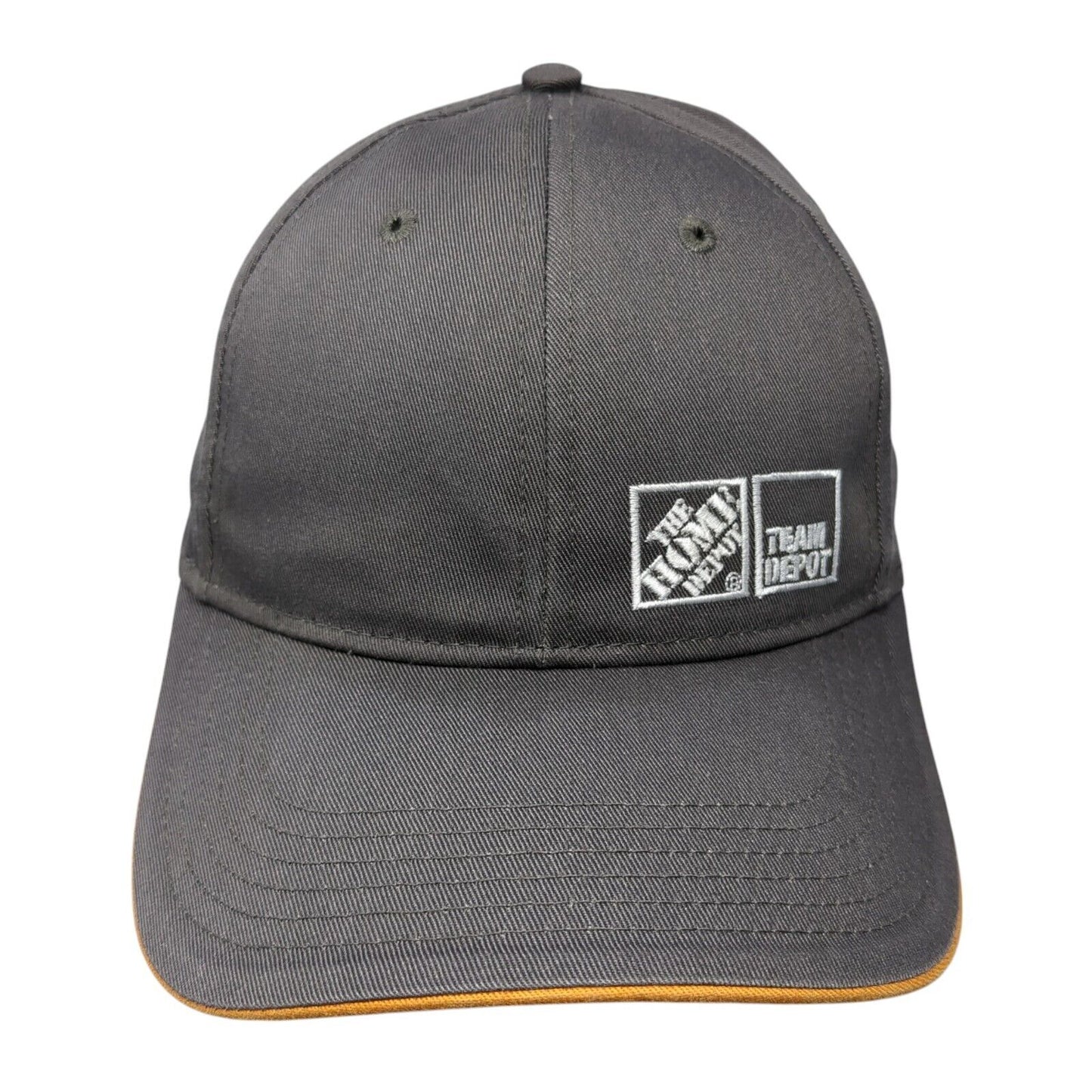 The Home Depot Strapback Hat Gray One Size Adjustable Embroidered
