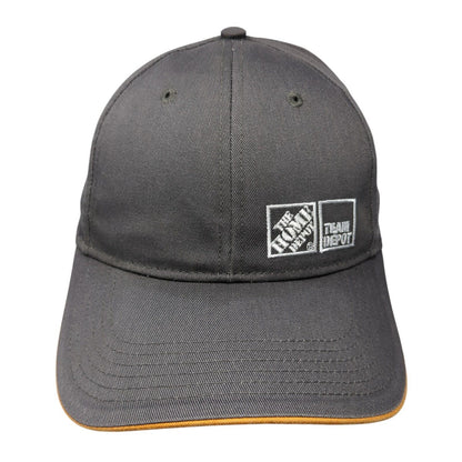 The Home Depot Strapback Hat Gray One Size Adjustable Embroidered