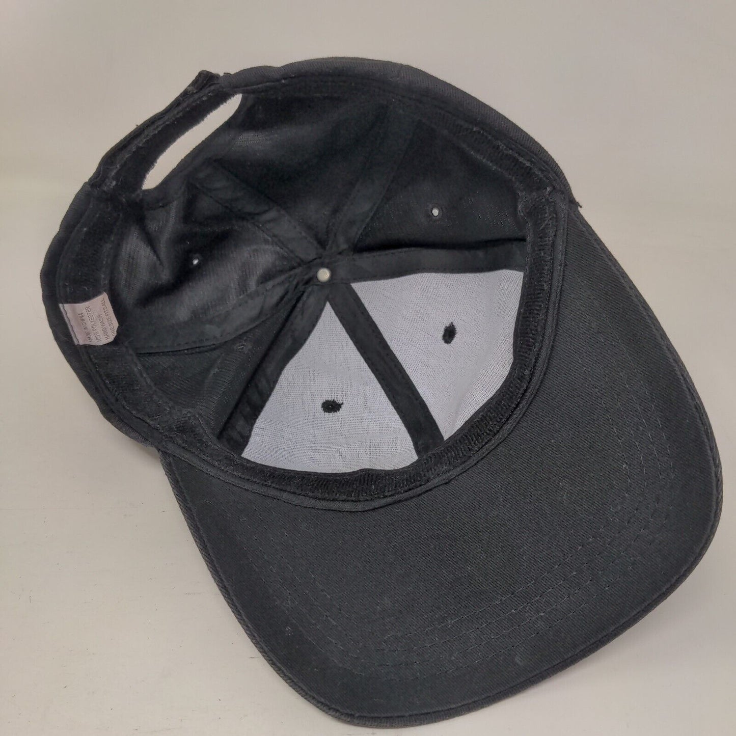 Unbranded Strapback Hat Black OSFA Adjustable Blank 6 Panel Solid