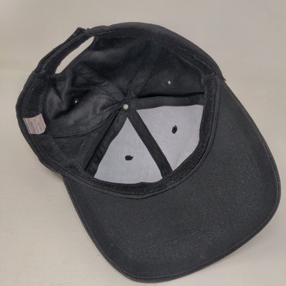 Unbranded Strapback Hat Black OSFA Adjustable Blank 6 Panel Solid
