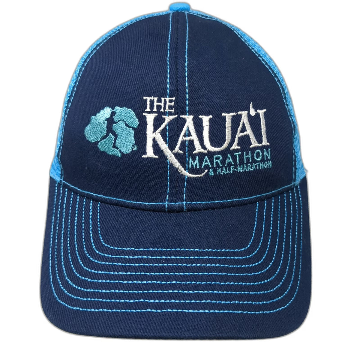 Augusta Sportswear Baseball Cap Blue One Size Kauai Marathon Mesh Back Hat Race