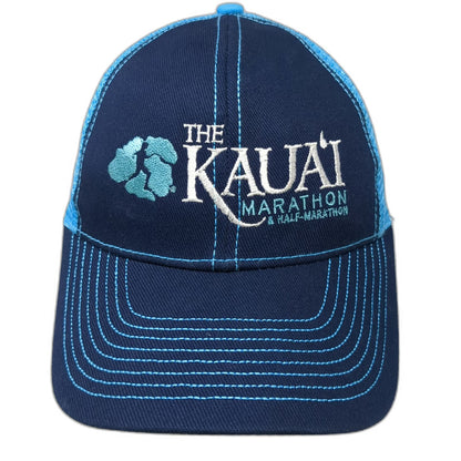 Augusta Sportswear Baseball Cap Blue One Size Kauai Marathon Mesh Back Hat Race