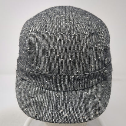 Payless Army Cap Gray One Size Wool Blend Speckled Decorative Buttons Hat