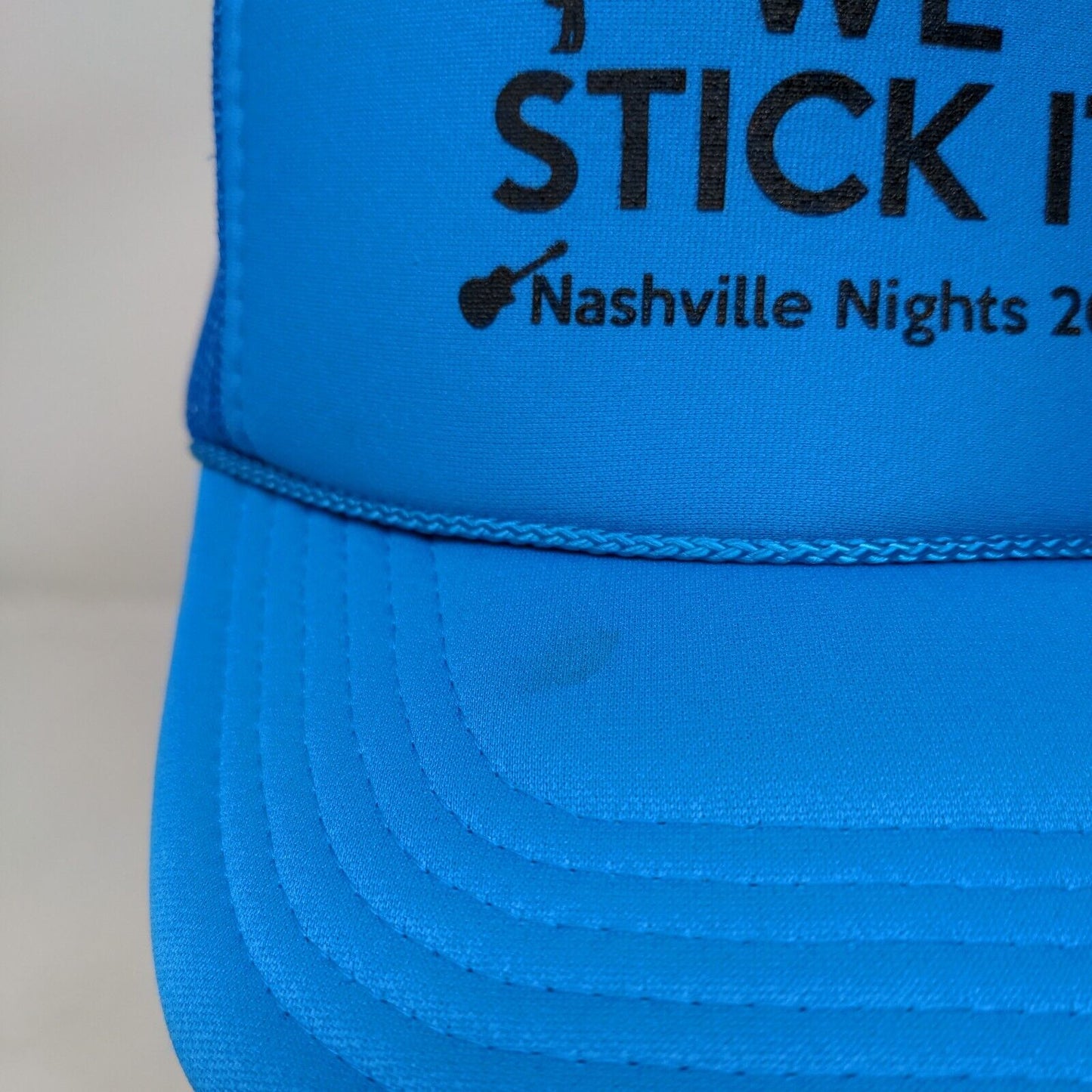 We Stick It Nashville Nights 2023 Mesh Back Rope Trucker Hat Blue OSFM Otto