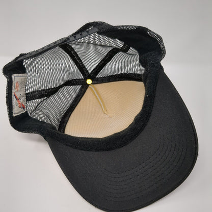 Huntington Beach Snapback Rope Trucker Hat Black One Size Mesh Back