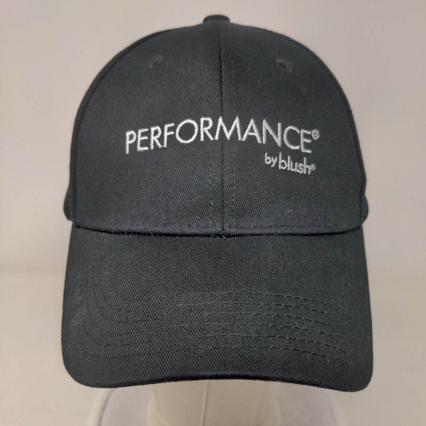 Performance by Blush Snapback Hat Black One Size Adjustable Embroidered Cotton