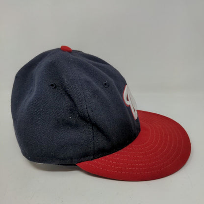 New Era Cool Base Men's Fitted Hat Blue Red Size 7 Washington Nationals Logo USA