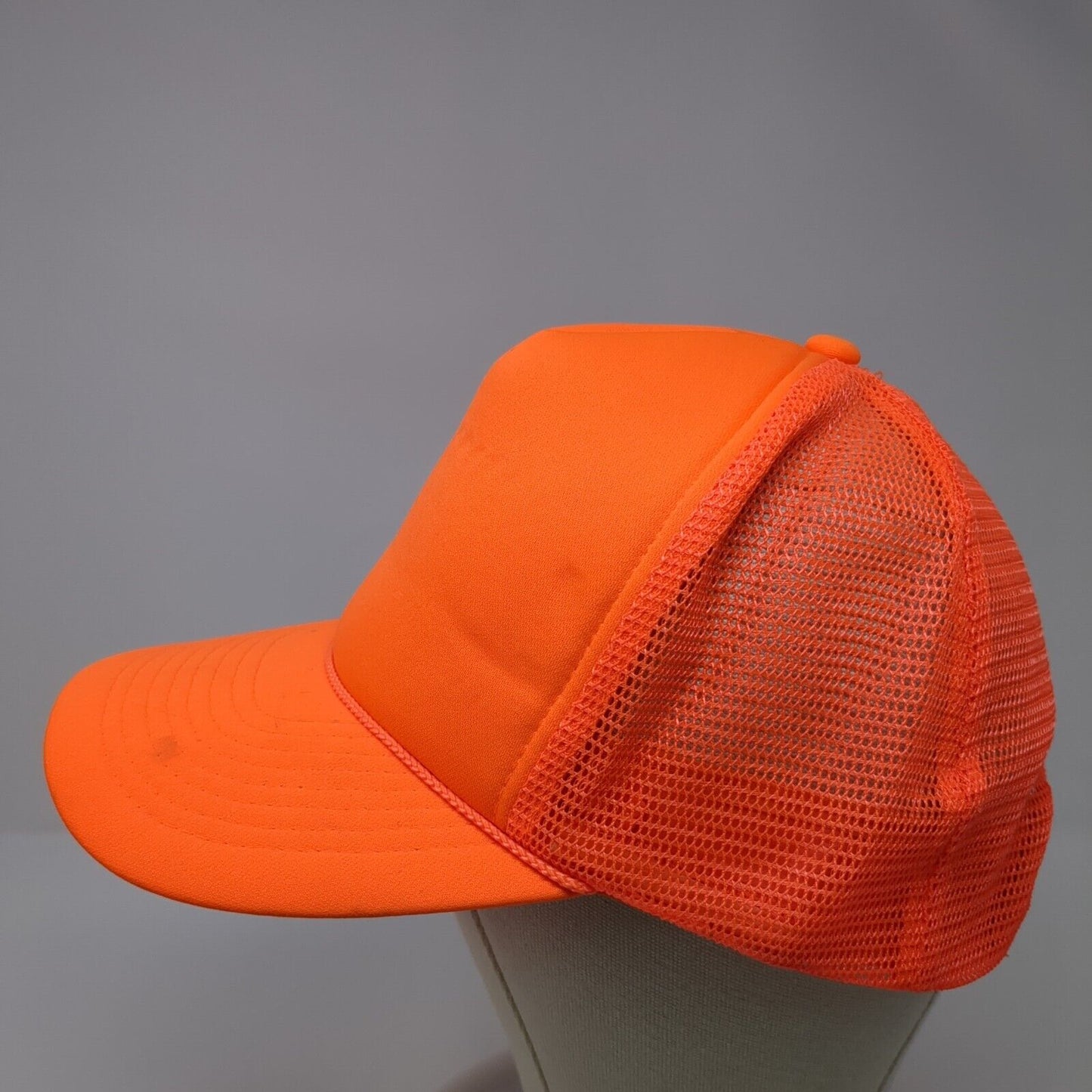 Mohr's Snapback Trucker Hat Orange One Size Adjustable Mesh Back Blank Rope