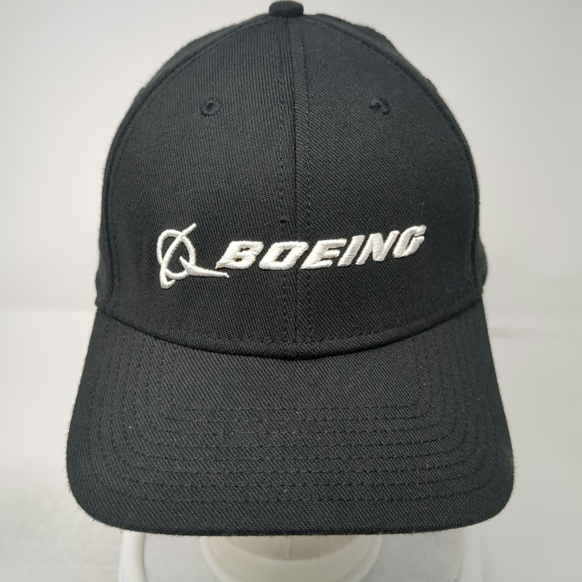 New Era Baseball Cap Black M/L Boeing Logo Stretch Fit Embroidered Hat