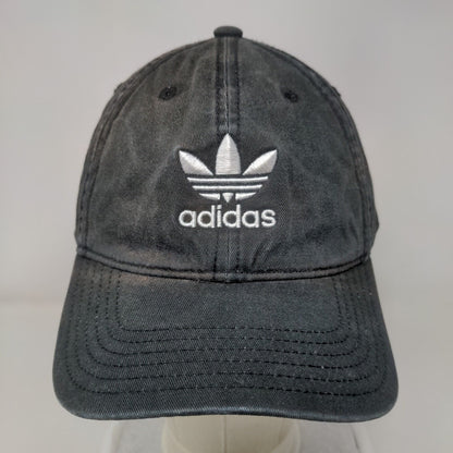 Adidas Trefoil Logo Slideback Hat Black OSFM Embroidered 6 Panel