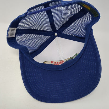 Bass Pro Shops Snapback Trucker Hat Blue OS Adjustable Mesh Back Gone Fishing
