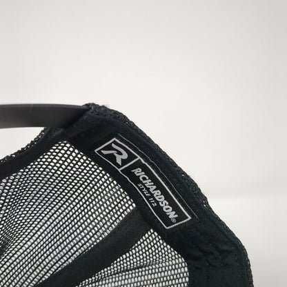Richardson Snapback Trucker Hat Black OS Adjustable Mesh Back 6 Panel Blank