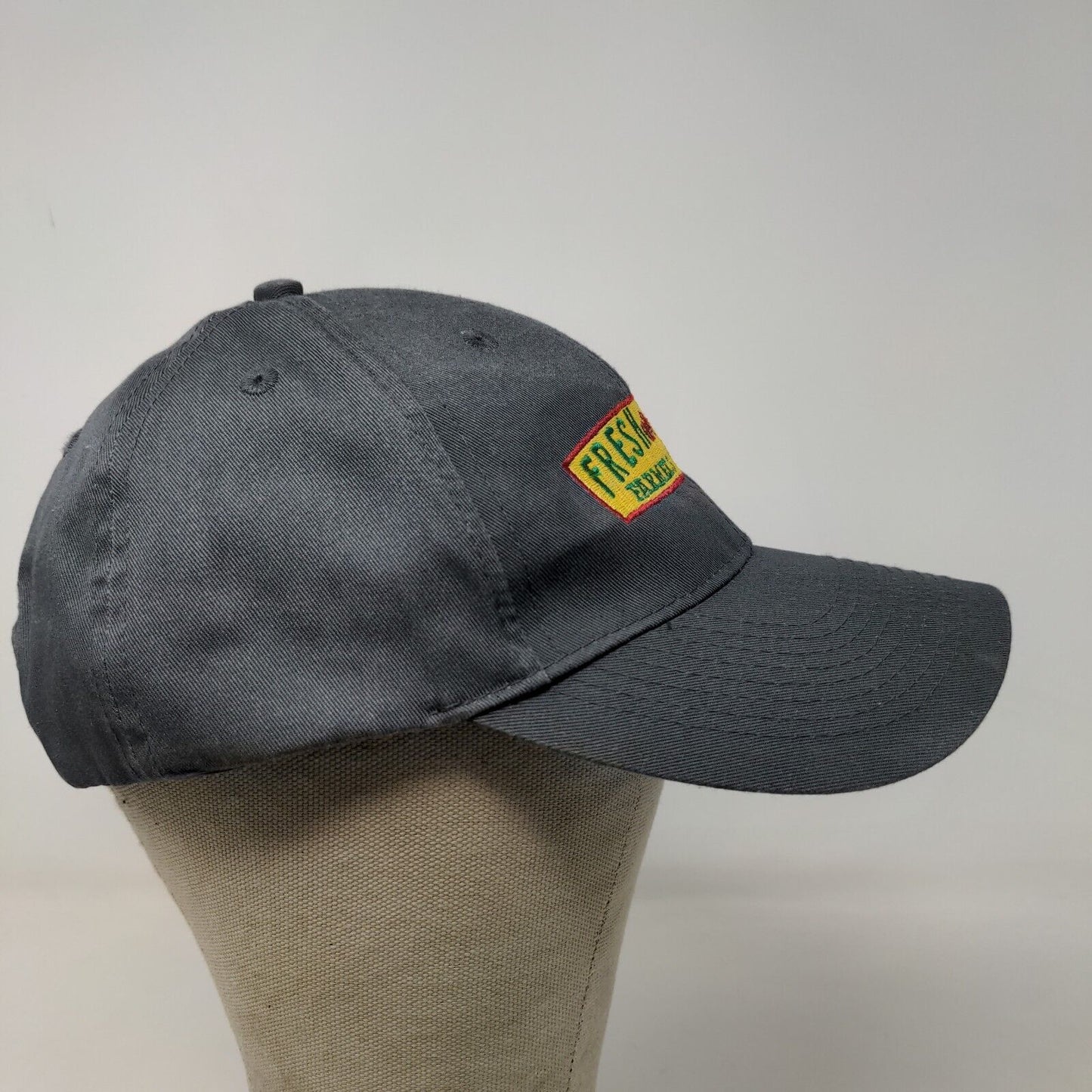 Port Authority Men's Strapback Hat Gray Embroidered Fresh Thyme Farmer's Market